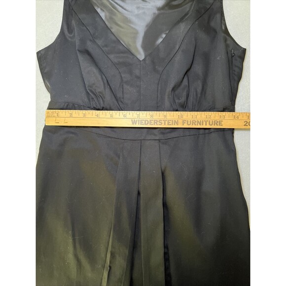 New York and Company Sheath Dress Size 4 Black Cotton Pleated Sleeveless Career - Picture 8 of 11